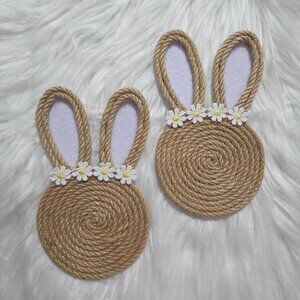 Jute Bunny Coaster Set